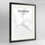 Framed Salerno Map Art Print 24x36" Contemporary Black frame Point Two Design Group