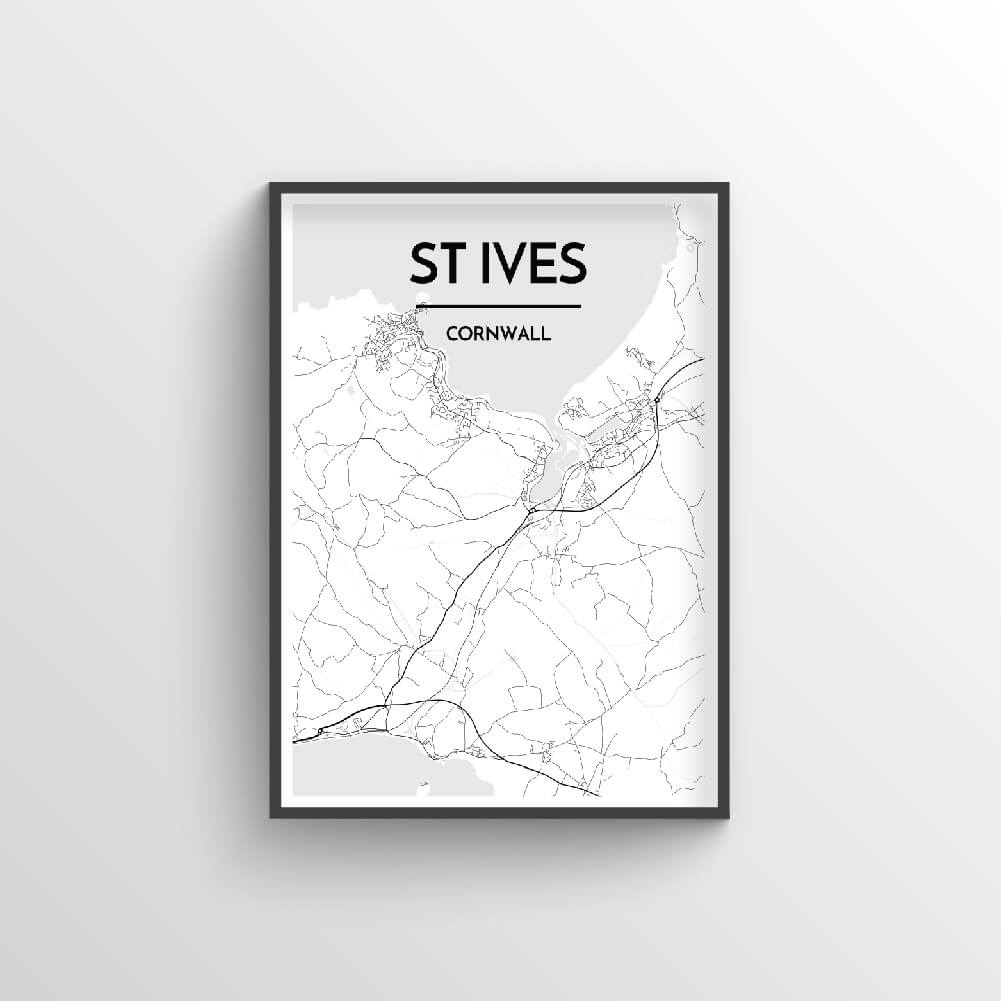 St Ives City Map Art Print - Point Two Design