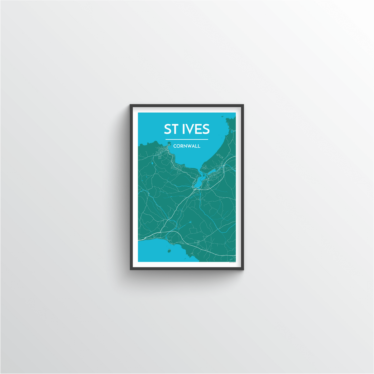St Ives Map Art Print