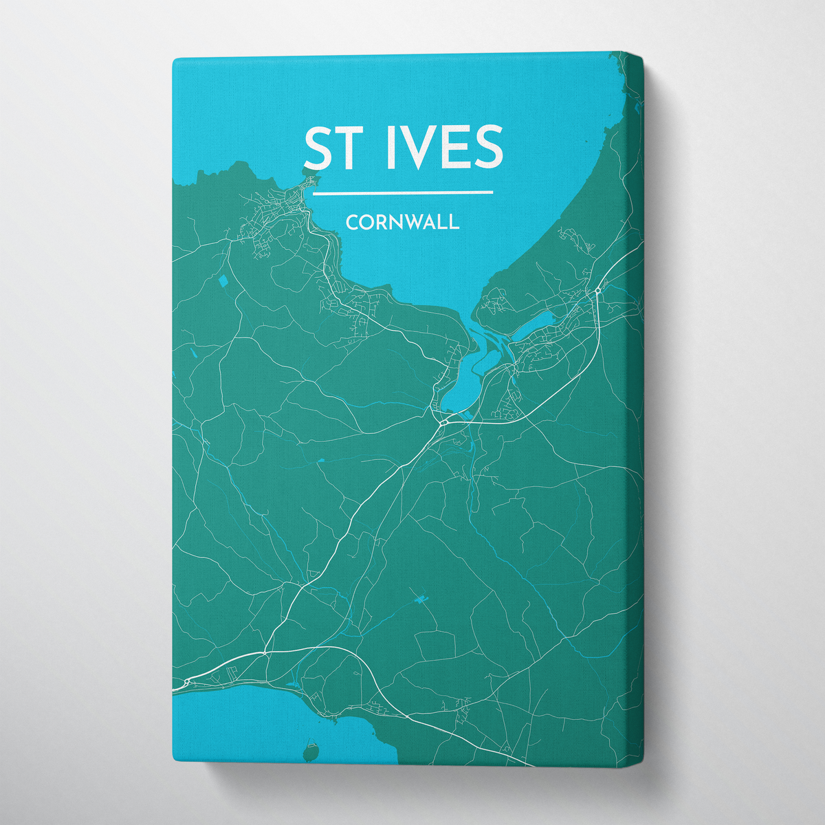 St Ives City Map Canvas Wrap - Point Two Design