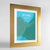 Framed St Ives Map Art Print 24x36" Gold frame Point Two Design Group