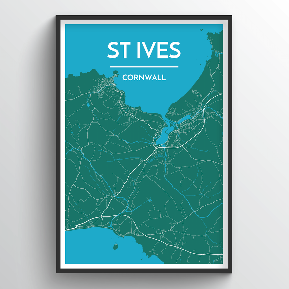 St Ives City Map Art Print - Point Two Design