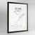 Framed St Ives Map Art Print 24x36" Contemporary Black frame Point Two Design Group