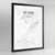 St Ives Map Art Print - Framed