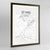Framed St Ives Map Art Print 24x36" Contemporary Walnut frame Point Two Design Group