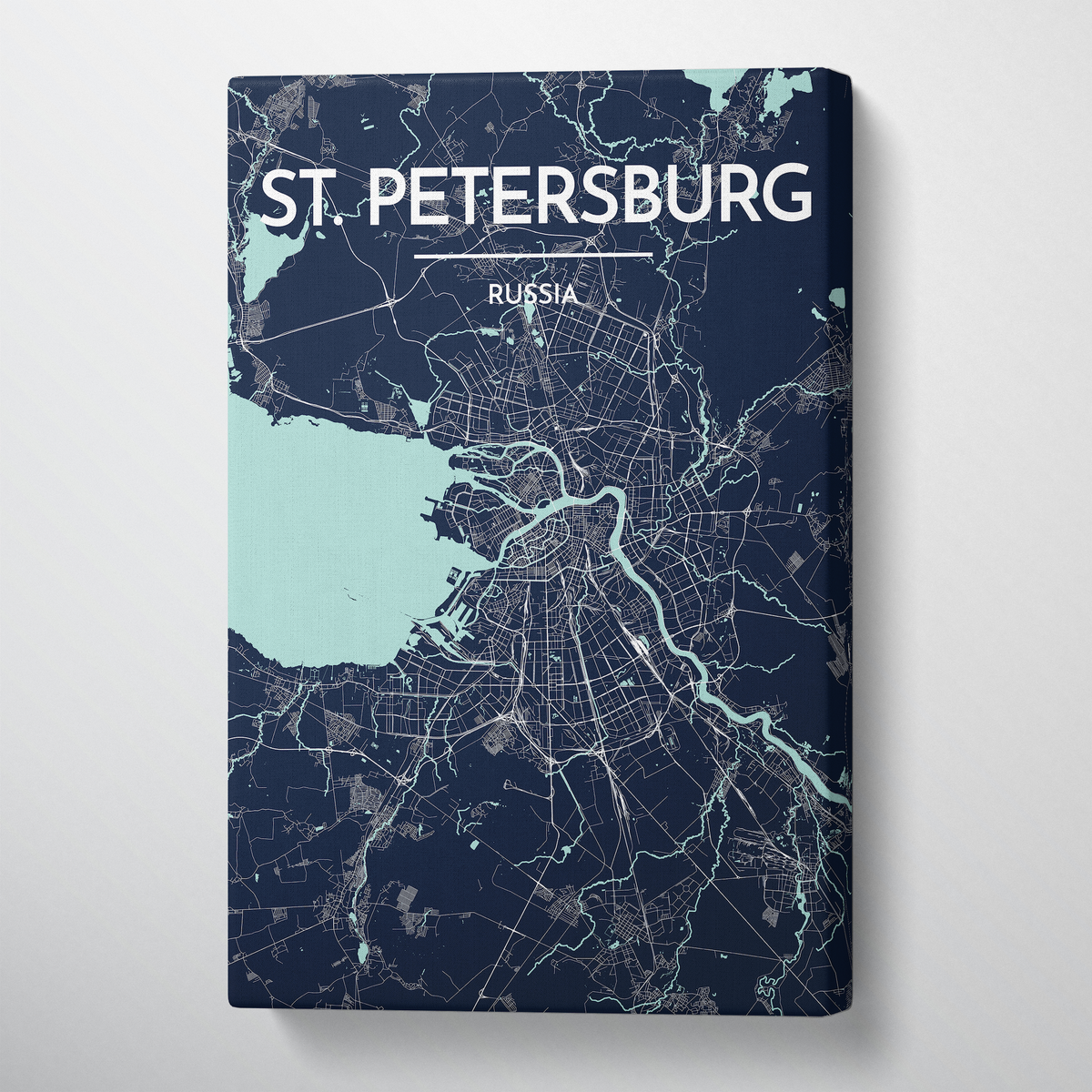 St Petersburg City Map Canvas Wrap - Point Two Design