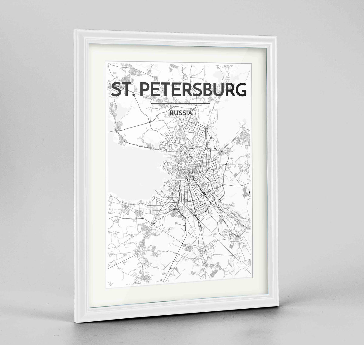 Framed St Petersburg 24x36&quot; Traditional White frame Point Two Design Group