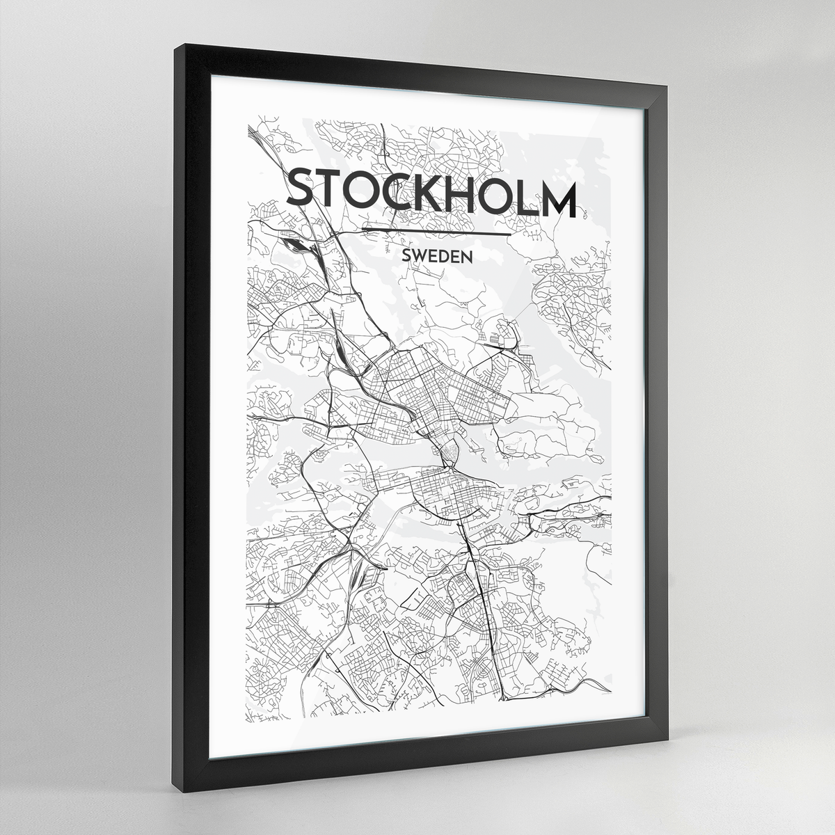 Stockholm Map Art Print - Framed