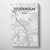 Stockholm City Map Canvas Wrap - Point Two Design - Black & White Print