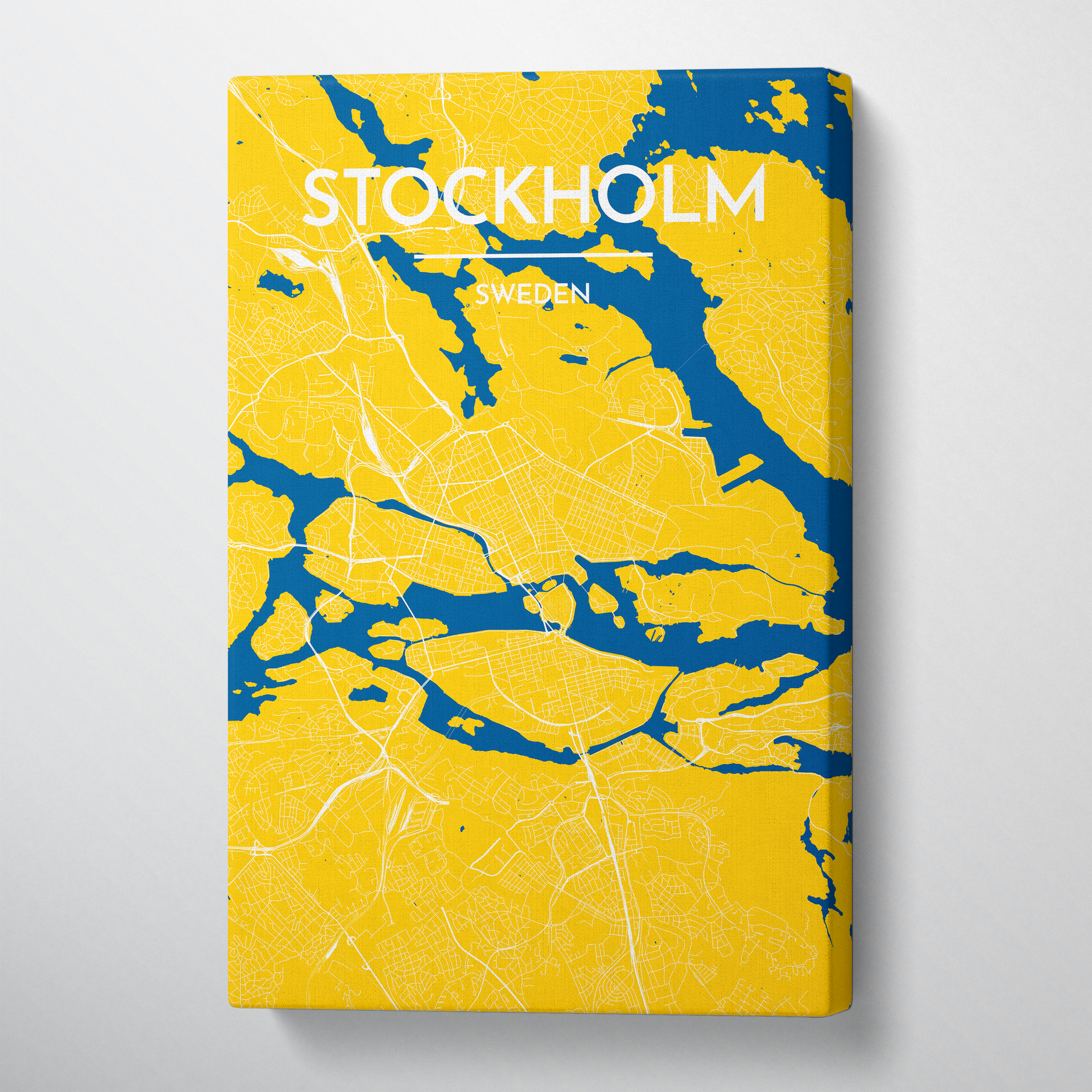 Stockholm City Map Canvas Wrap - Point Two Design