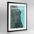 Framed Sunderland Map Art Print 24x36" Contemporary Black frame Point Two Design Group