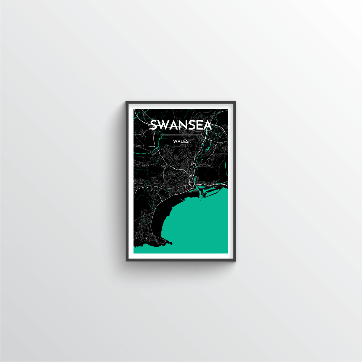 Swansea Map Art Print