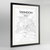 Swindon Map Art Print - Framed
