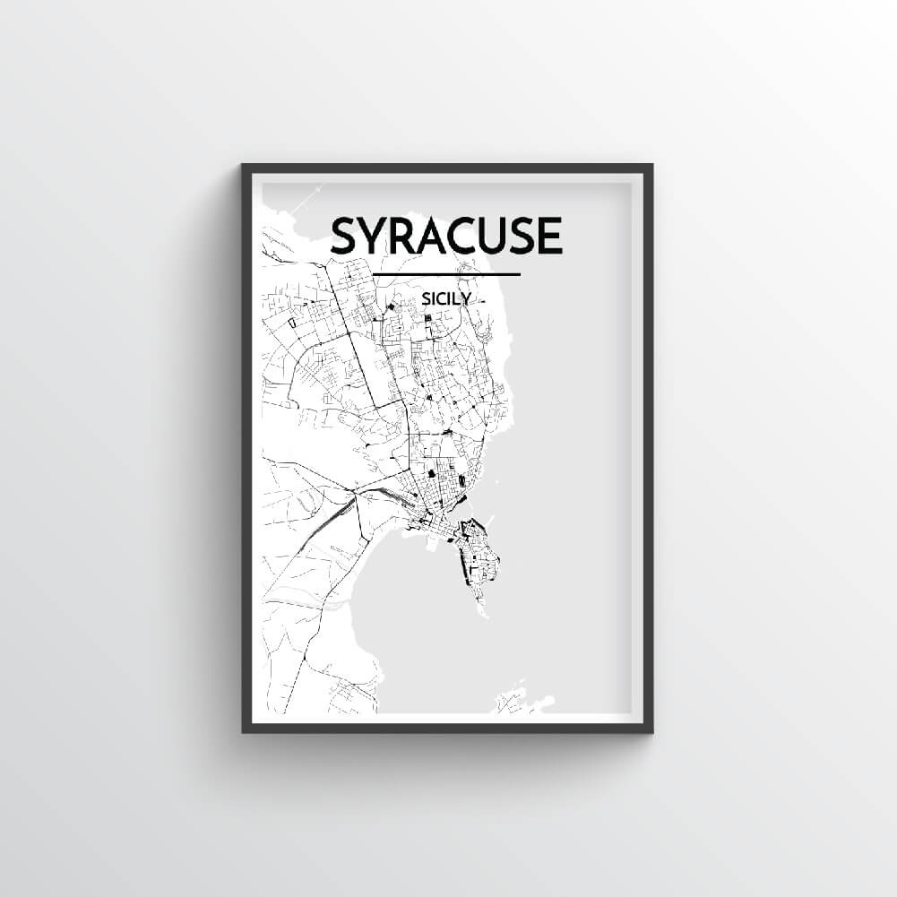 Syracuse City Map Art Print - Point Two Design