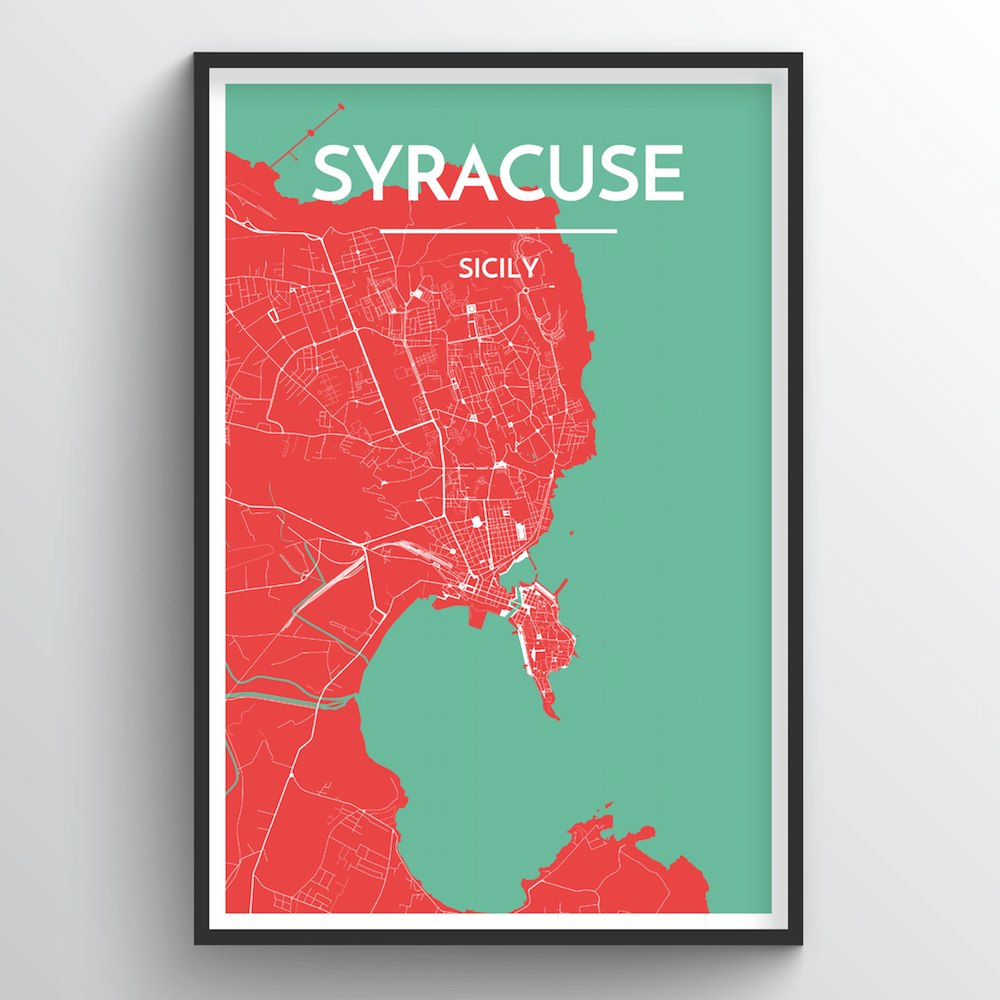 Syracuse City Map Art Print - Point Two Design