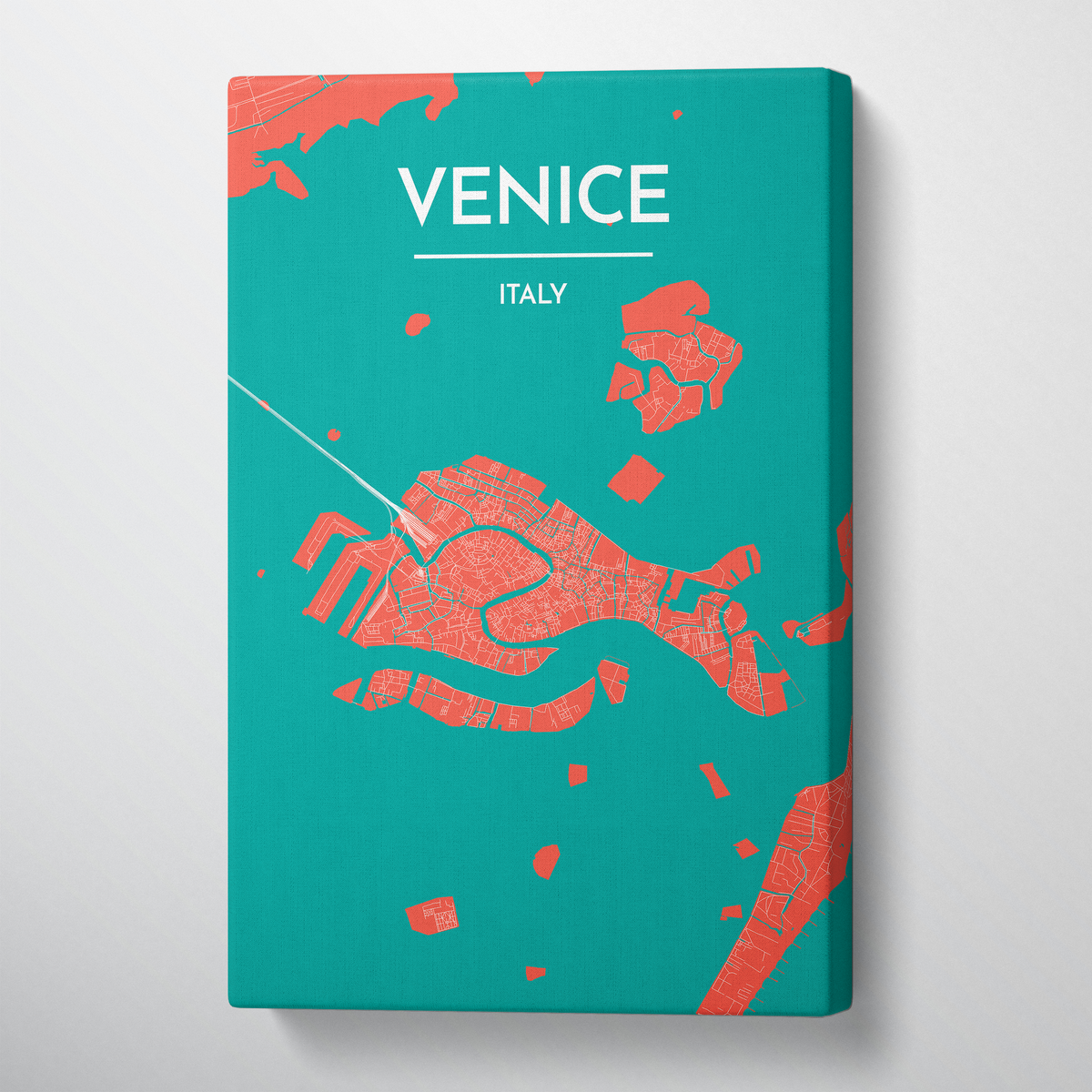 Venice City Map Canvas Wrap - Point Two Design