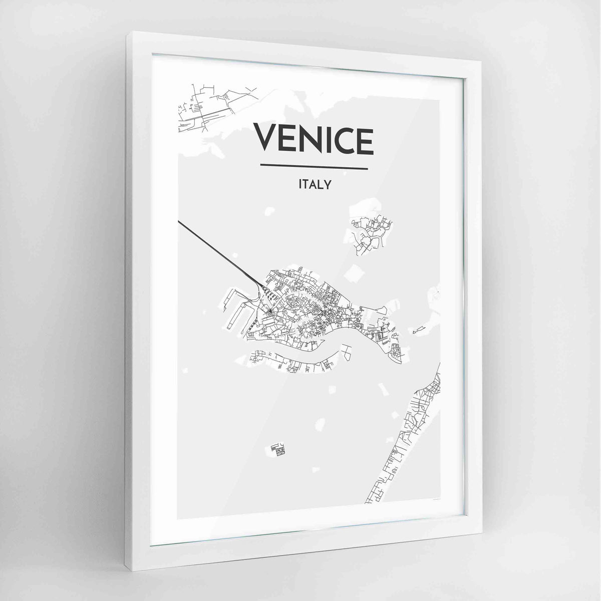 Venice Map Art Print - Framed