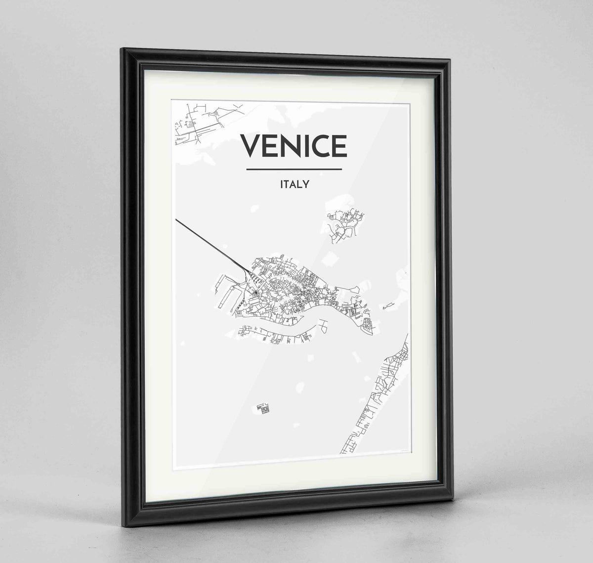 Venice Map Art Print - Framed