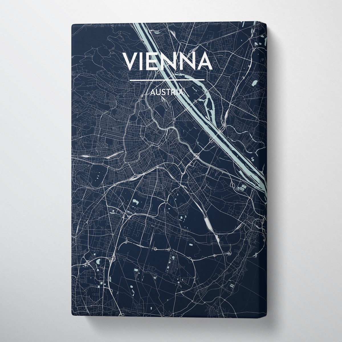 Vienna Map Art Print Map Canvas Wrap - Point Two Design