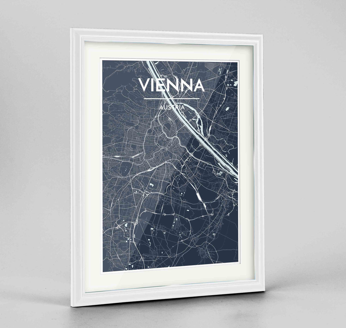 Vienna Map Art Print - Framed