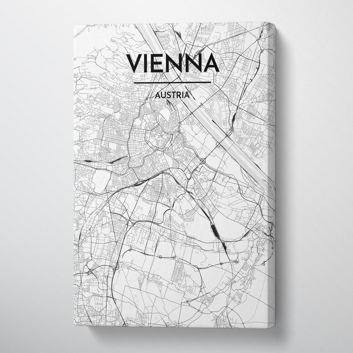 Vienna Map Art Print Map Canvas Wrap - Point Two Design