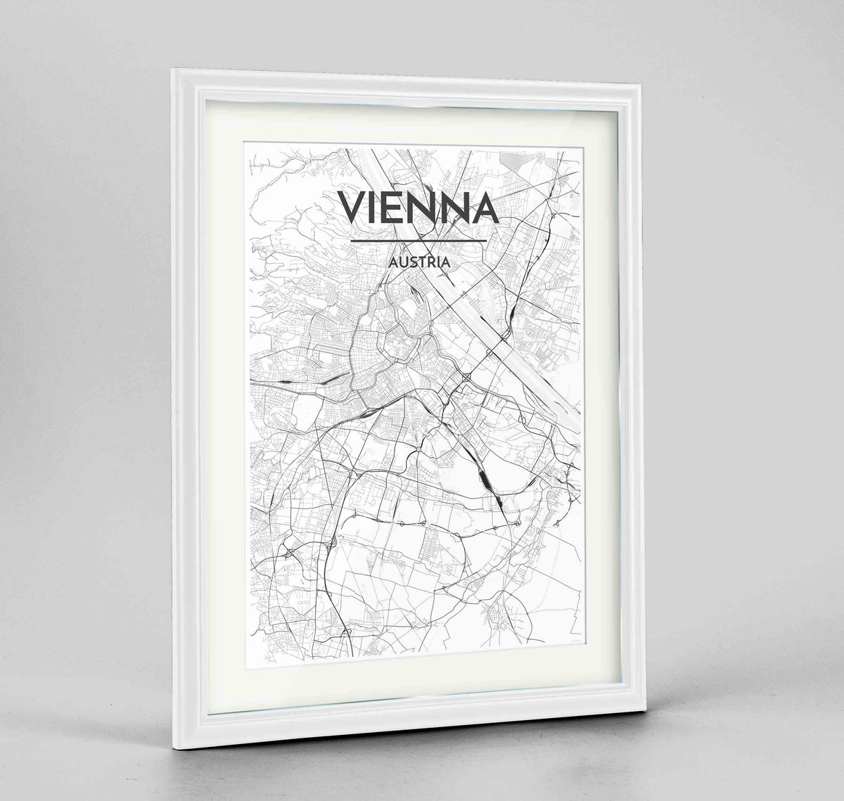 Vienna Map Art Print - Framed