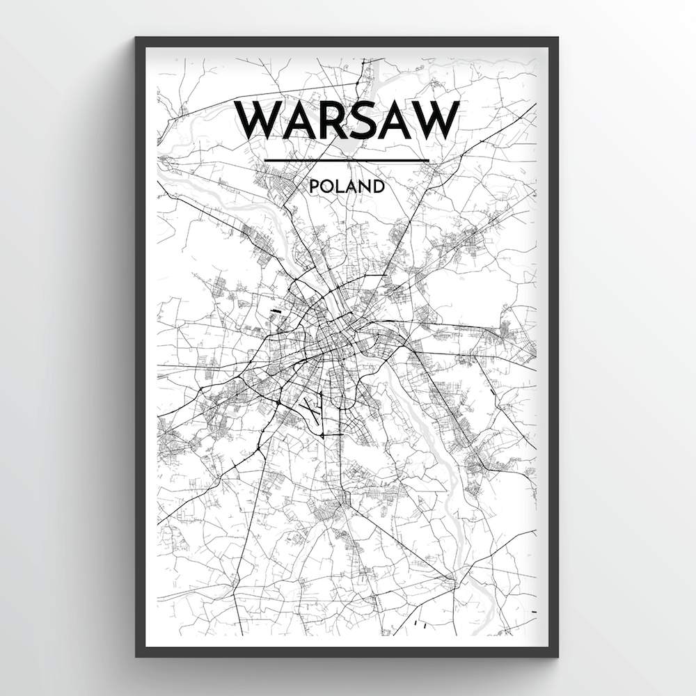 Warsaw Map Art Print