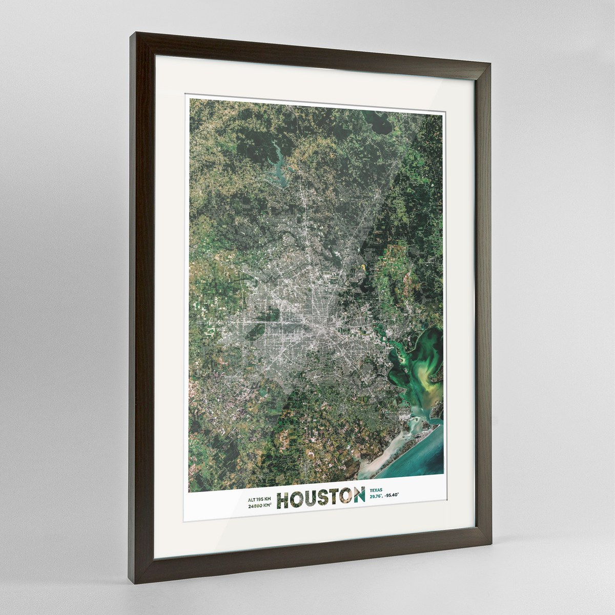 Houston Earth Photography Art Print - Framed