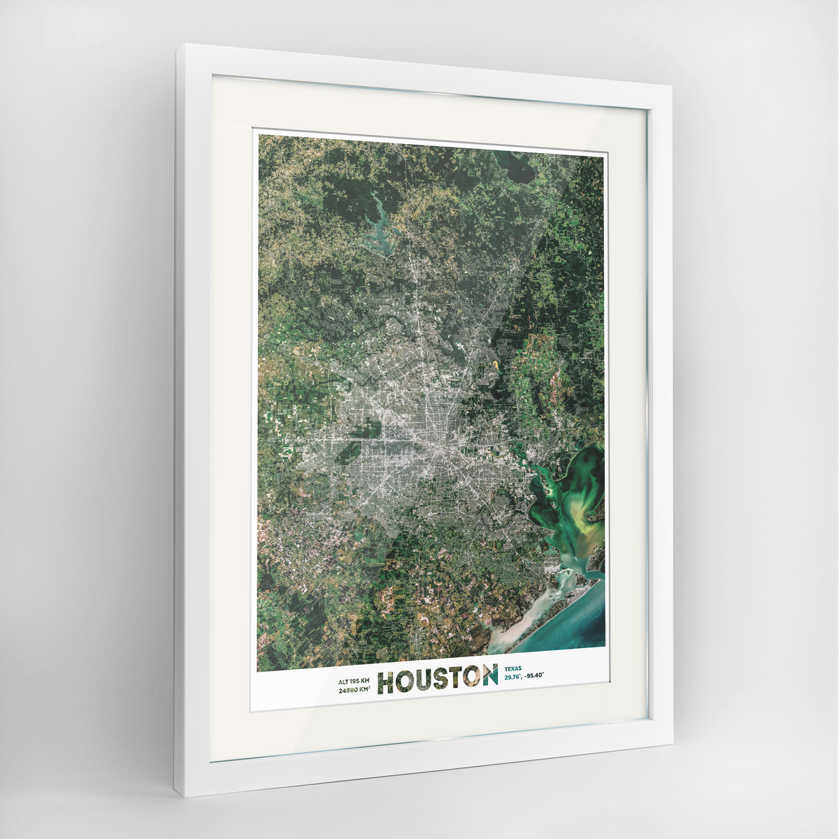 Houston Earth Photography Art Print - Framed