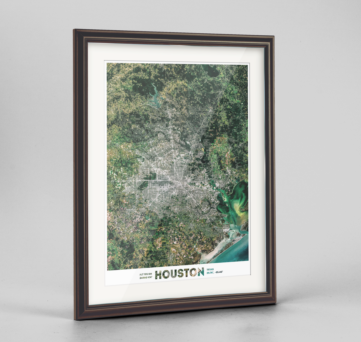 Houston Earth Photography Art Print - Framed