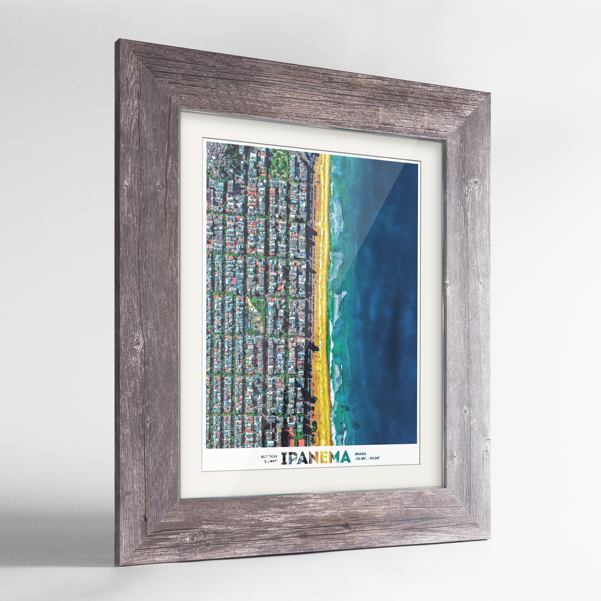 Ipanema Beach Earth Photography Art Print - Framed