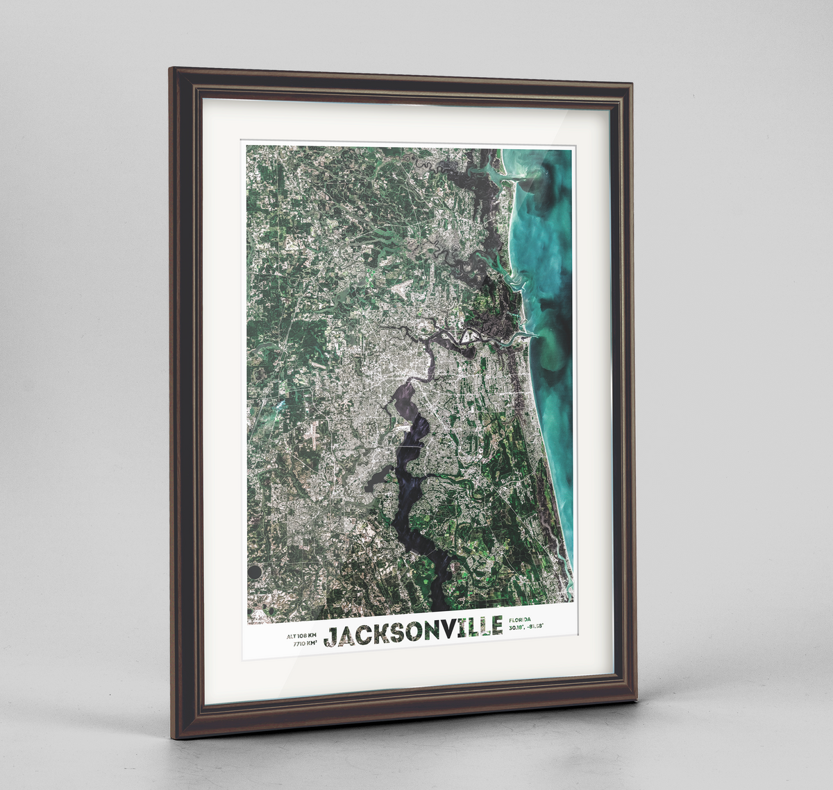 Jacksonville Earth Photography Art Print - Framed