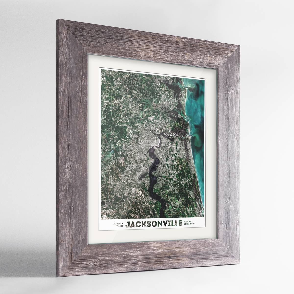 Jacksonville Earth Photography Art Print - Framed