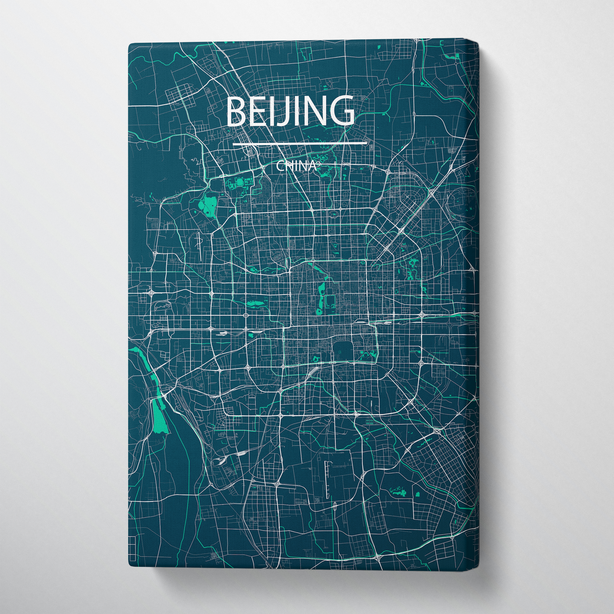 Beijing Map Canvas Wrap - Point Two Design