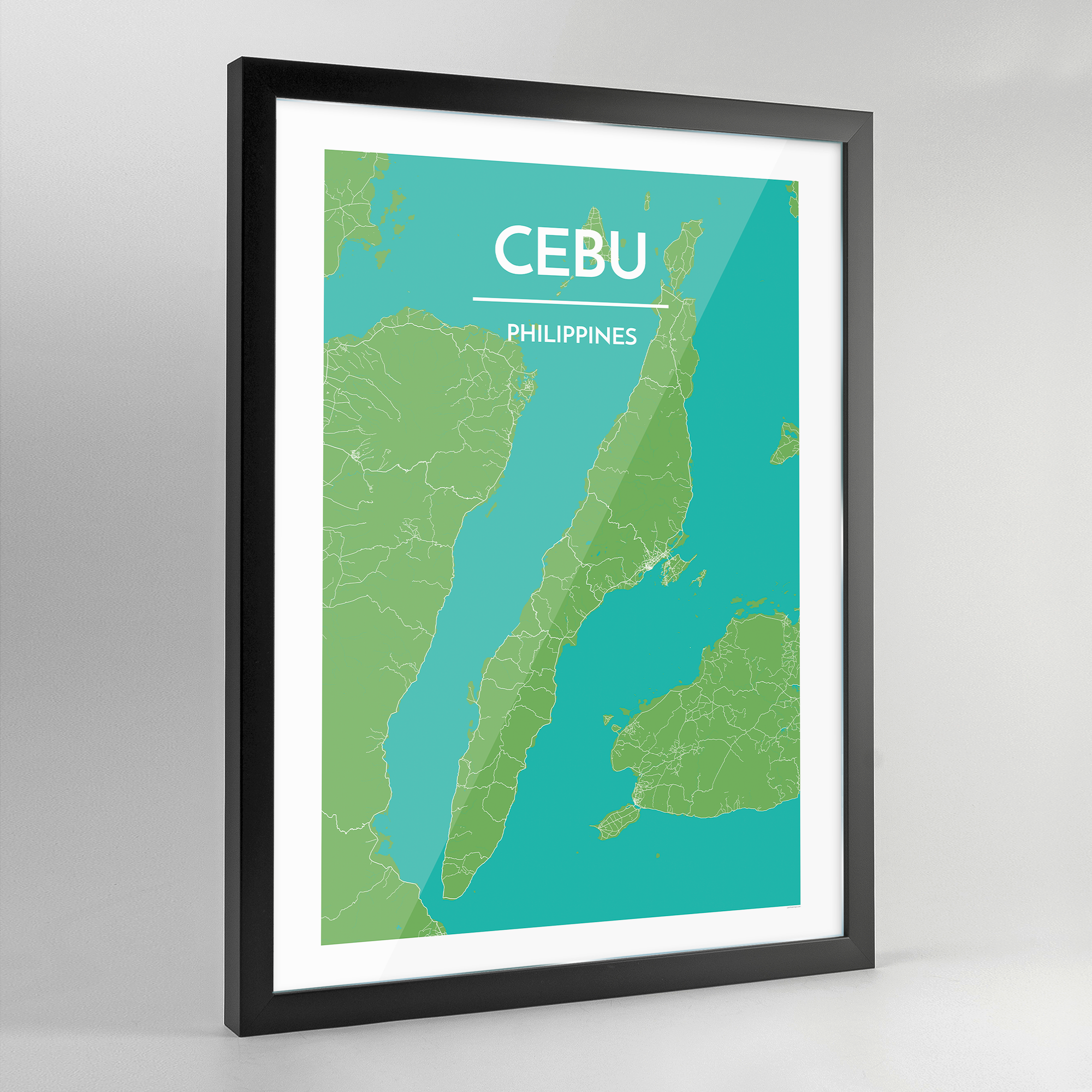 Framed Philippine Island Maps City Map Art Print - Point Two Design