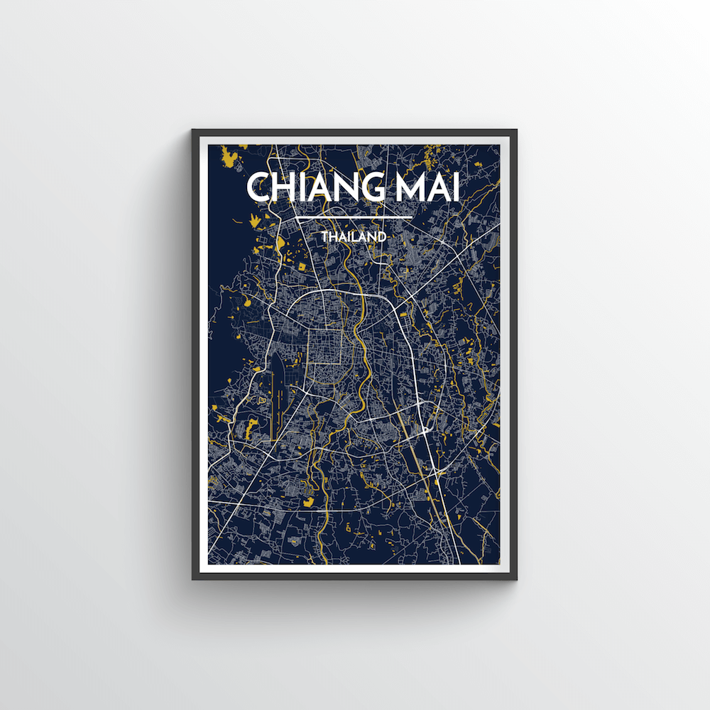 Chiang Mai Map Art Print - Point Two Design