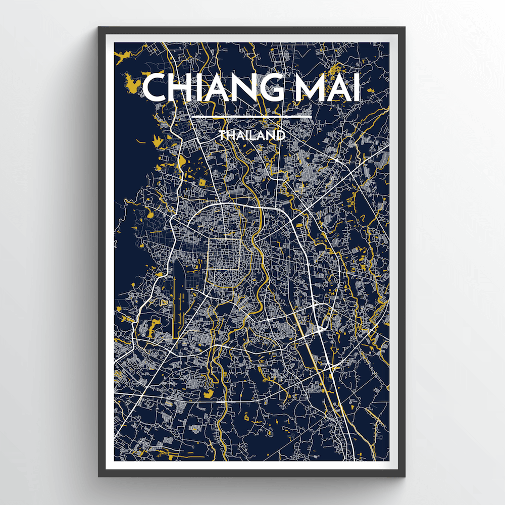 Chiang Mai Map Art Print - Point Two Design