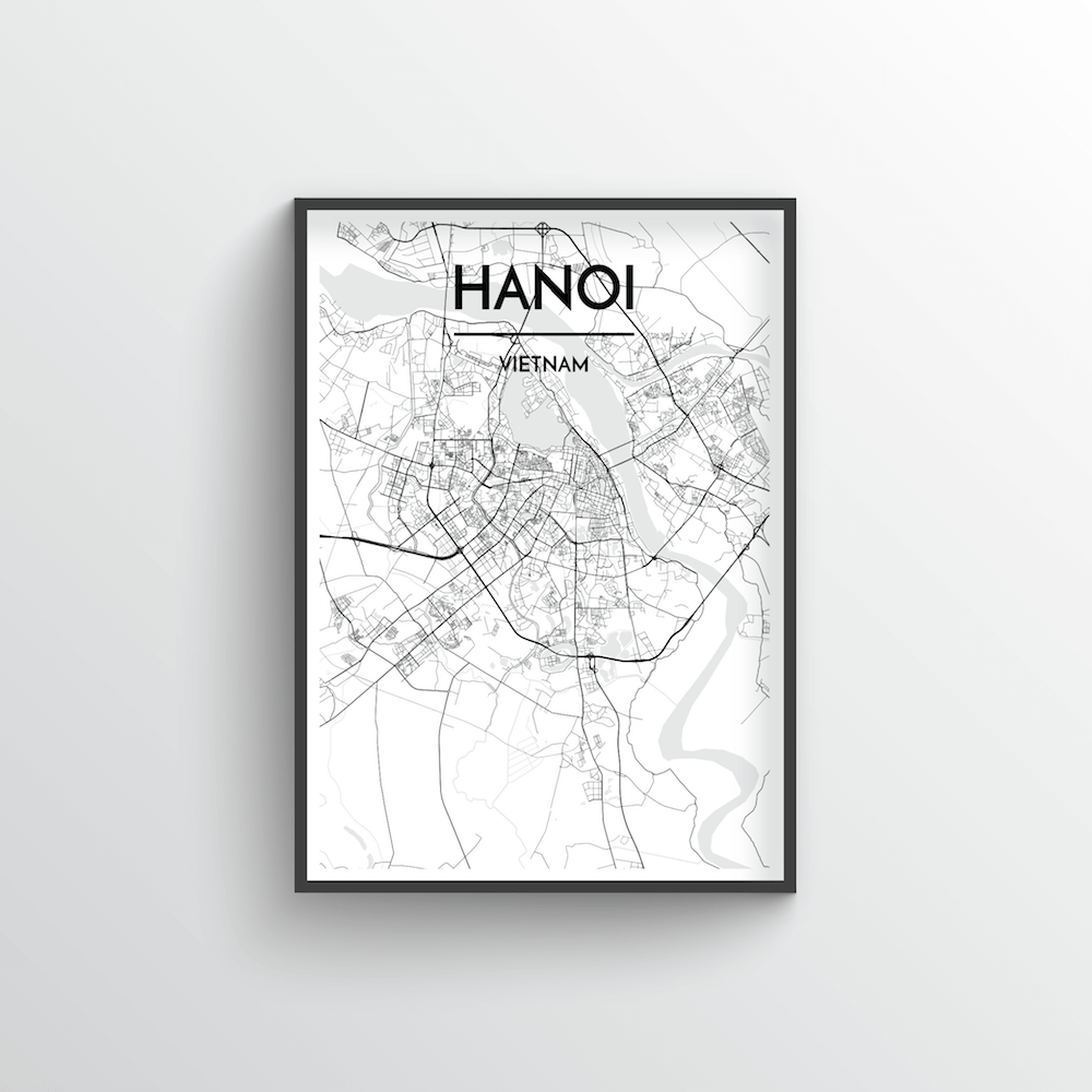 Hanoi City Map Art Print - Point Two Design
