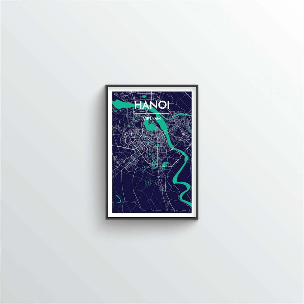Hanoi Map Art Print