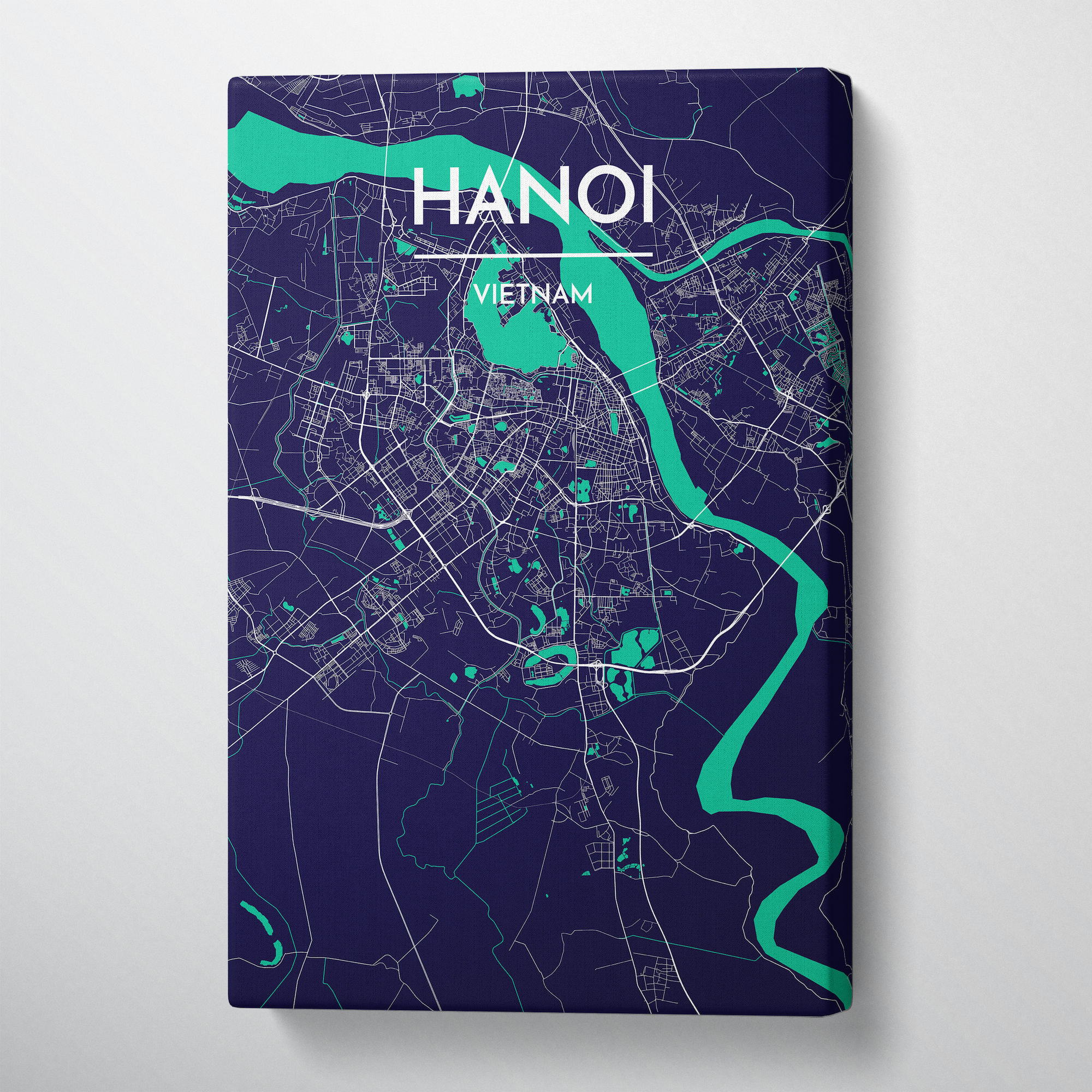 Hanoi City Map Canvas Wrap - Point Two Design