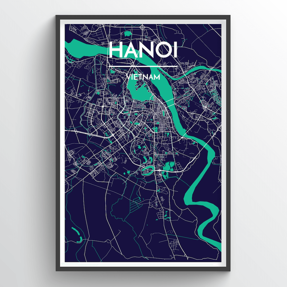 Hanoi City Map Art Print - Point Two Design