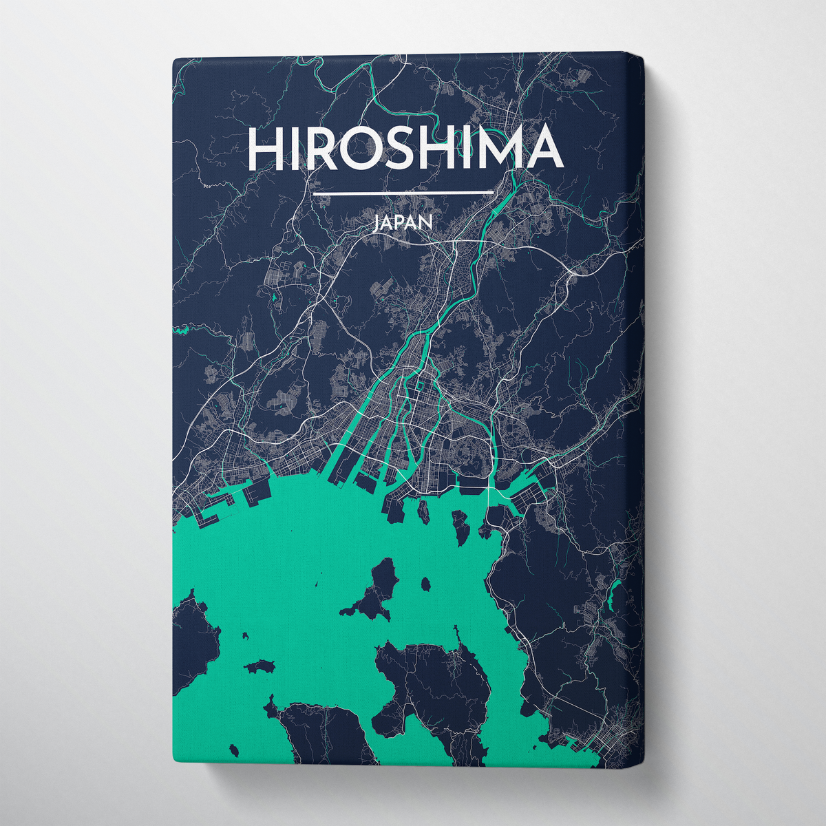 Hiroshima City Map Canvas Wrap - Point Two Design