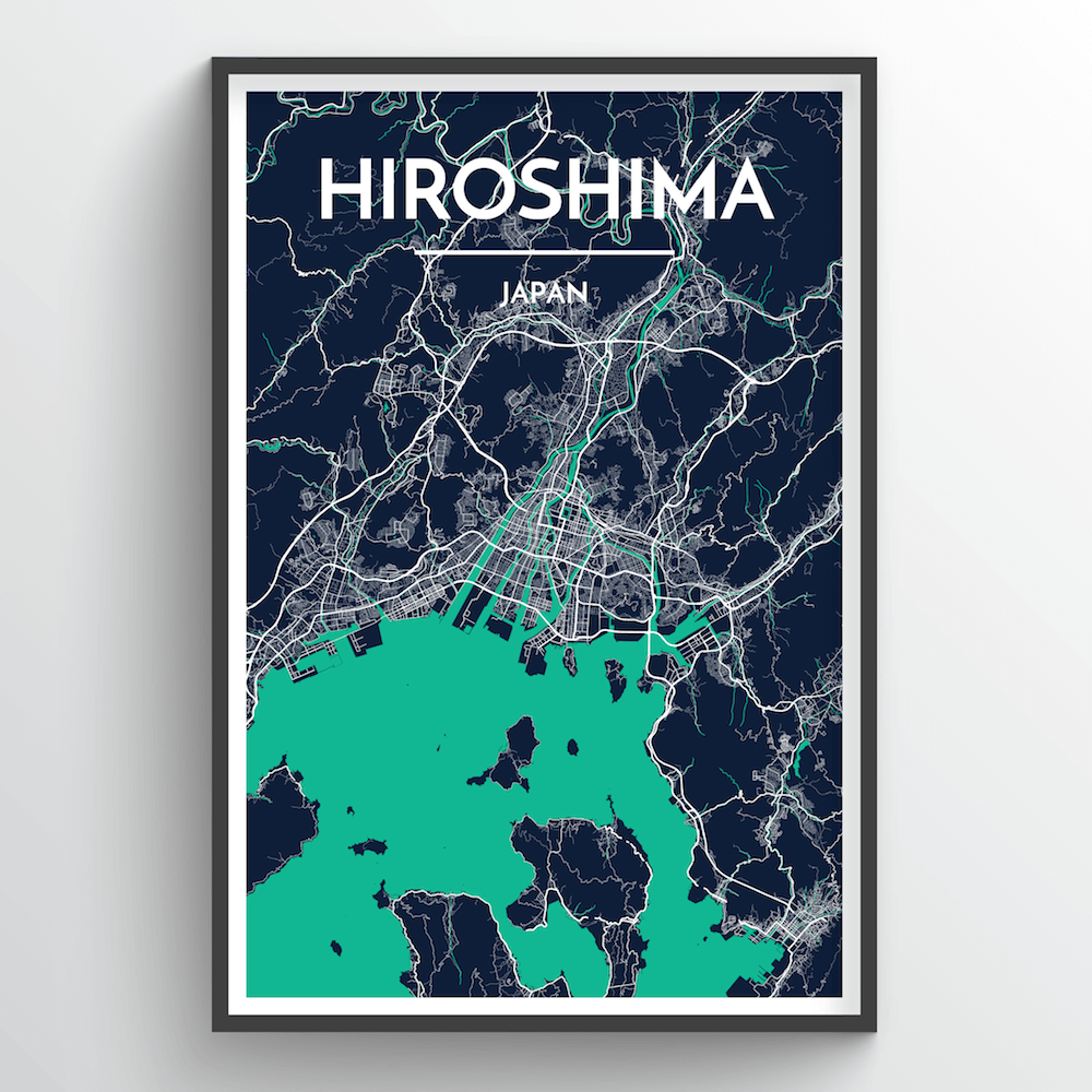Hiroshima City Map Art Print - Point Two Design