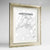 Framed Hiroshima Map Art Print 24x36" Champagne frame Point Two Design Group