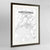 Framed Hiroshima Map Art Print 24x36" Contemporary Walnut frame Point Two Design Group