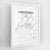 Framed Hiroshima Map Art Print 24x36" Contemporary White frame Point Two Design Group