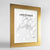 Framed Hiroshima Map Art Print 24x36" Gold frame Point Two Design Group