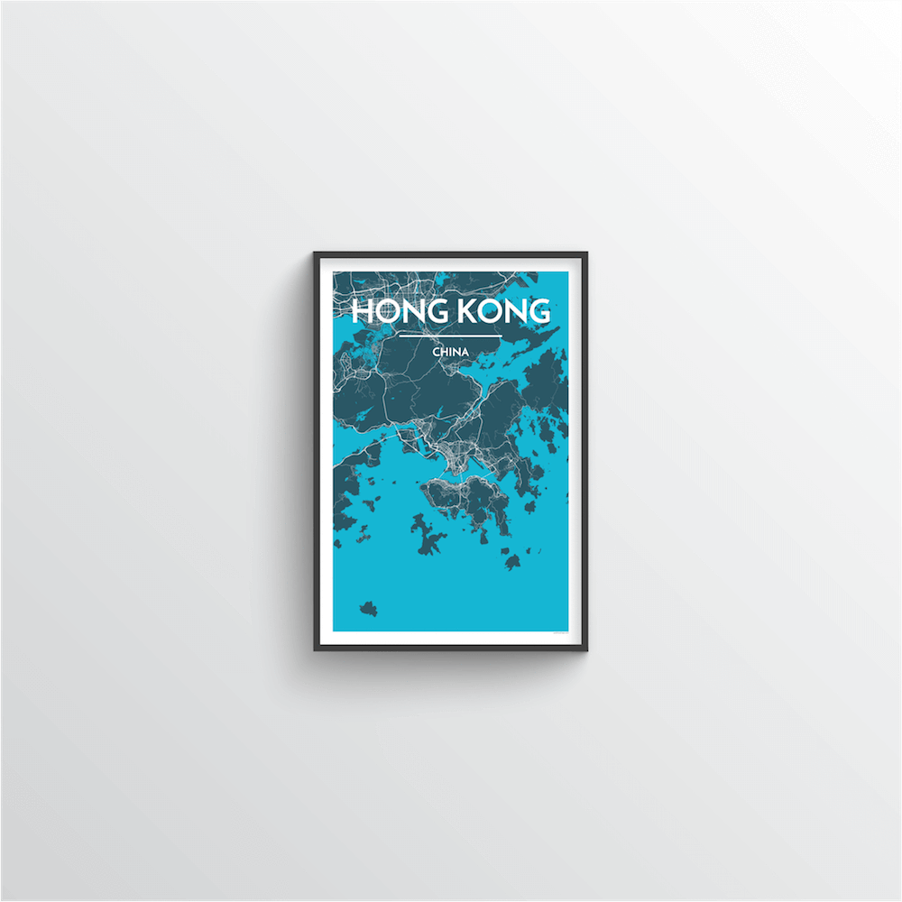 Hong Kong Map Art Print