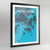 Framed Hong Kong City Map Art Print - Point Two Design