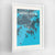 Framed Hong Kong Map Art Print 24x36" Contemporary White frame Point Two Design Group